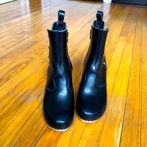Swedish Hasbeens Black Ankle Boots
